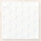 熱帯のヤシの木オレンジピンクの形状 ガラスコースター (裏面)