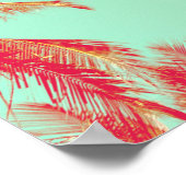 熱帯のヤシの木、カラフル《写真》ぼけ味太陽の光o ポスター (角)