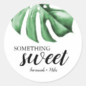 熱帯のヤシの緑の何か甘いもの ラウンドシール (正面)