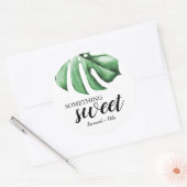 熱帯のヤシの緑の何か甘いもの ラウンドシール (封筒)