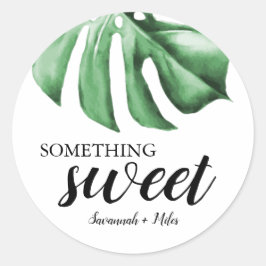 熱帯のヤシの緑の何か甘いもの ラウンドシール