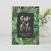 熱帯のヤシの葉と金ゴールドの台本 セーブザデート (スタンド正面)