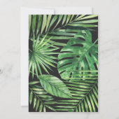 熱帯のヤシの葉と金ゴールドの台本 セーブザデート (裏面)