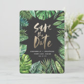 熱帯のヤシの葉と金ゴールドの台本 セーブザデート (スタンド正面)