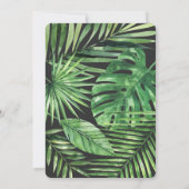 熱帯のヤシの葉と金ゴールドの台本 セーブザデート (裏面)