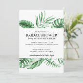 熱帯のヤシの葉のブライダルシャワーの招待状 案内状 (スタンド正面)
