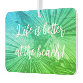 熱帯のヤシの葉の写真の緑エメラルドシーカー カーエアーフレッシュナー (左)