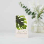 熱帯のヤシの葉の夏エレガントが友達を参照 紹介カード (スタンド正面)