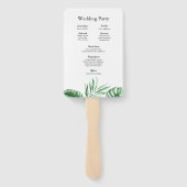 熱帯のヤシの葉の結婚式のプログラムファン ハンドファン (裏面)