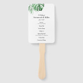 熱帯のヤシの葉の結婚式のプログラムファン ハンドファン (正面)