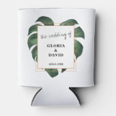 熱帯のヤシ結婚の葉 缶クーラー (正面)