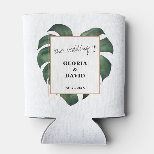 熱帯のヤシ結婚の葉 缶クーラー (裏面)