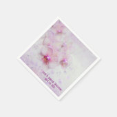 熱帯のランの花で泡が咲く スタンダードカクテルナプキン (角)