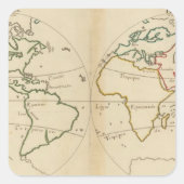 熱帯の世界地図 スクエアシール (正面)