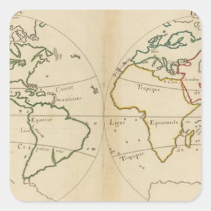 熱帯の世界地図 スクエアシール