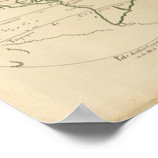 熱帯の世界地図 ポスター (角)