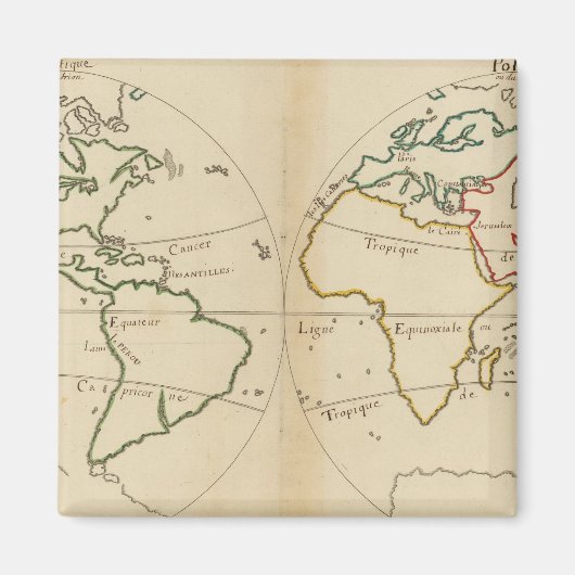 熱帯の世界地図 マグネット (正面)