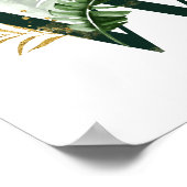 熱帯の付き装飾葉W ポスター (角)