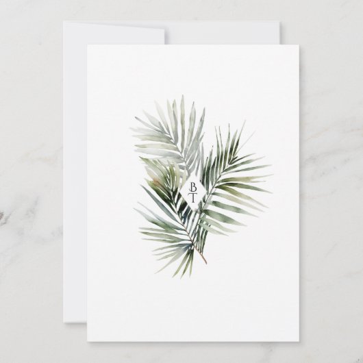 熱帯の保存日付 – 目的地の結婚式 招待状 (裏面)