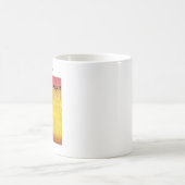 熱帯の夏とシルエットのココナッツツリー コーヒーマグカップ (中央)