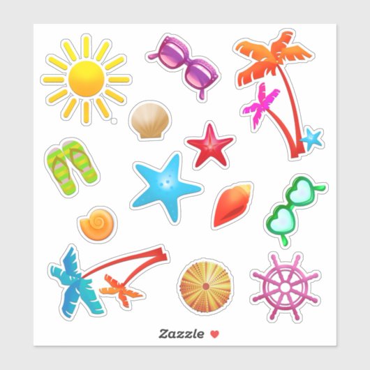 熱帯の夏のスクラップブックパーティーのお気に入り シール (シート)