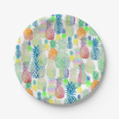 熱帯の夏のパイナップル ペーパープレート (正面)