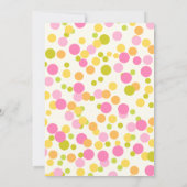 熱帯の夏のパーティーグリーンとピンク 招待状 (裏面)