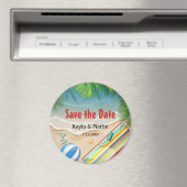 熱帯の夏のビーチパーティー保存日 マグネット (インサイチュ (食洗機))