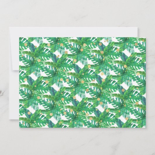 熱帯の夏のビーチルアウ（ハワイ式宴会）ボーイズ写真2nd誕生日 招待状 (裏面)