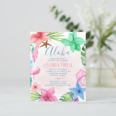 熱帯の夏の予算の誕生日パーティーの招待 (スタンド正面)