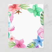 熱帯の夏の予算の誕生日パーティーの招待 (裏面)