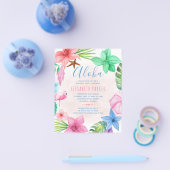 熱帯の夏の予算の誕生日パーティーの招待 チラシ (シングル)