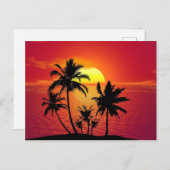 熱帯の夏の夕日 ポストカード (正面/裏面)
