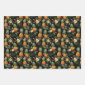 熱帯の夏の花葉のプリントギフト ラッピングペーパーシート (正面3)