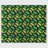 熱帯の夏の葉バナナツリーブラックエメラルド ラッピングペーパー (フラット)