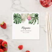 熱帯の夏の赤ちゃんシャワー水色 スタンダードカクテルナプキン (インサイチュ)