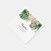 熱帯の夏の赤ちゃんシャワー水色 スタンダードカクテルナプキン (角)