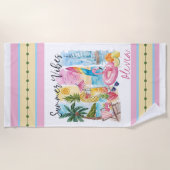 熱帯の夏の雰囲気パーソナライズされた – あなたのために ビーチタオル (正面)