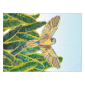 熱帯の夏の黄色のオウムのバードバナナ葉ナ テーブルクロス (正面(横))