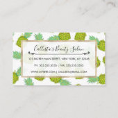 熱帯の夏の黄色の緑のパイナップルの果実 割引カード (裏面)