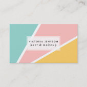 熱帯の夏パステルピンクのターコイズ黄色 名刺 (正面)