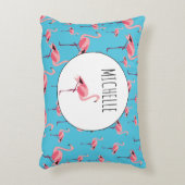 熱帯の夏ピンクのフラミンゴパターン アクセントクッション (正面(垂直))