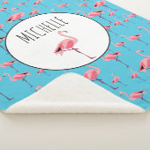 熱帯の夏ピンクのフラミンゴパターン シェルパブランケット (3/4)