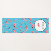 熱帯の夏ピンクのフラミンゴパターン ヨガマット (正面(横))