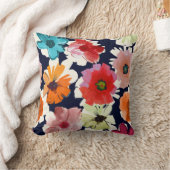 熱帯の夏 |カラフル花模様デザイン クッション (ブランケット)