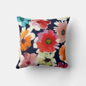 熱帯の夏 |カラフル花模様デザイン クッション (裏面)