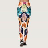 熱帯の夏 |カラフル花模様デザイン レギンス (裏面)