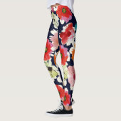 熱帯の夏 |カラフル花模様デザイン レギンス (左)