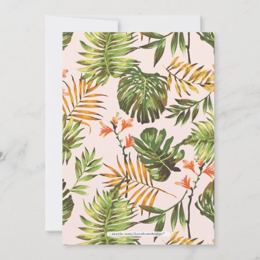 熱帯の夏 |サプライズモダンリタイアパーティー 招待状 (裏面)