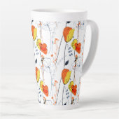 熱帯の夏 |美しい黄色の花模様デザイン カフェラテマグ (右アングル)